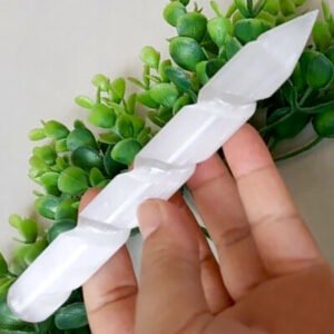 Selenite Spiral Pencil Wand